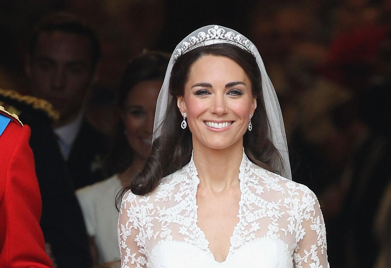 Young Beautiful Bride with Luxurious Curls Wedding Hairstyle with Tiara  Stock Image  Image of happy brides 114636053