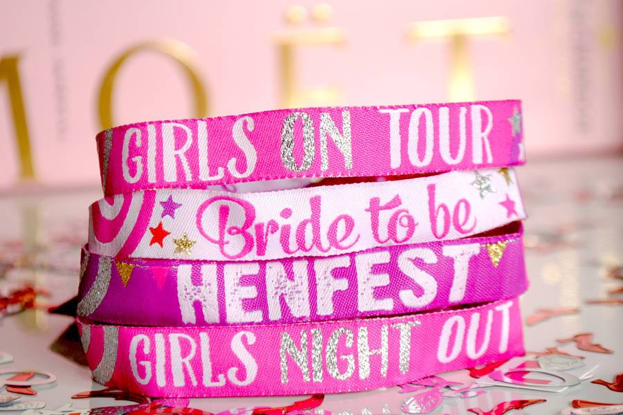 Pink henfest wristbands