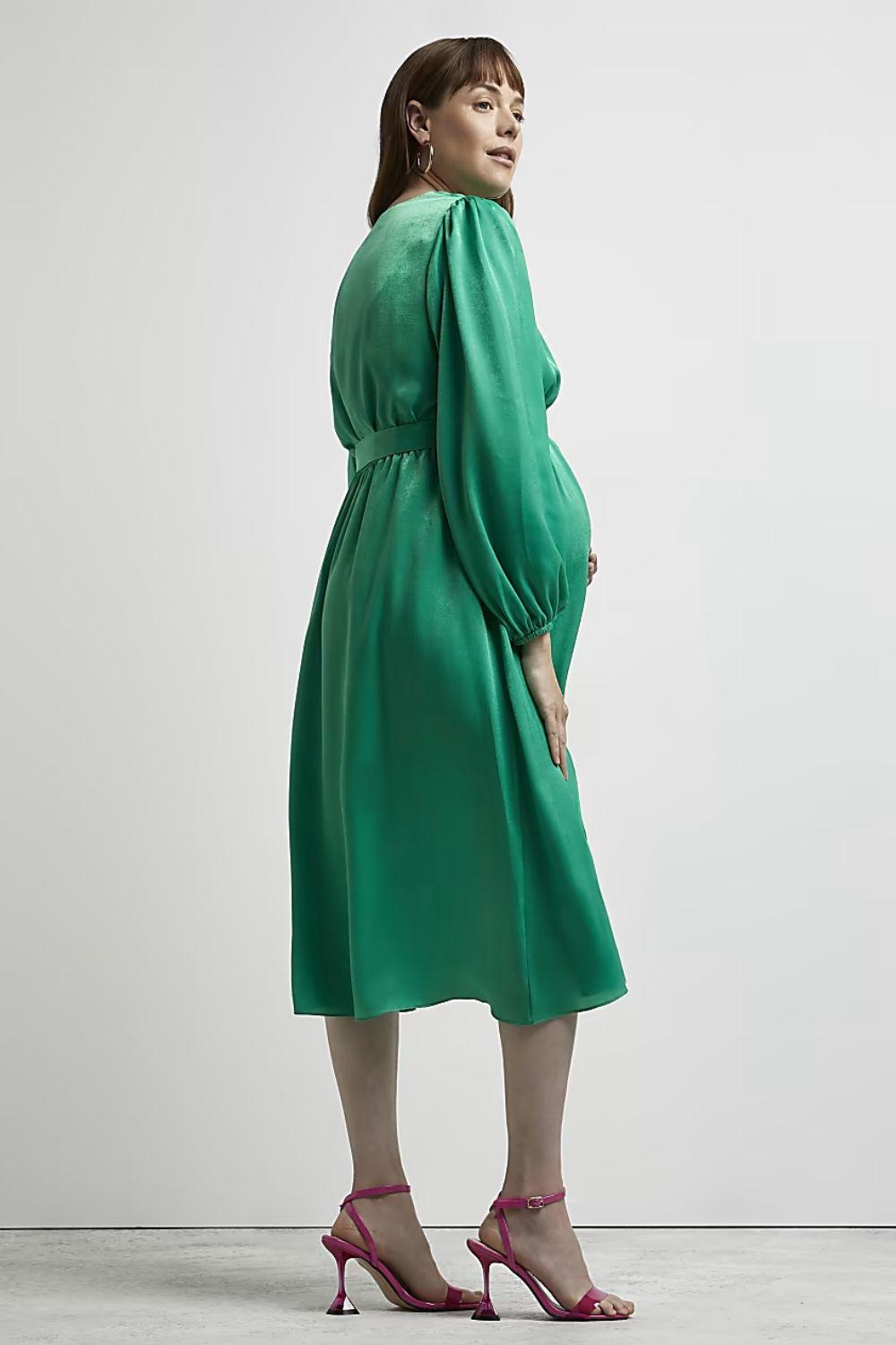  cheap wedding guest dress in green maternity