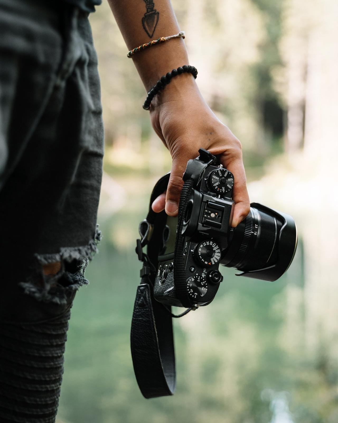 man holding a professional camera