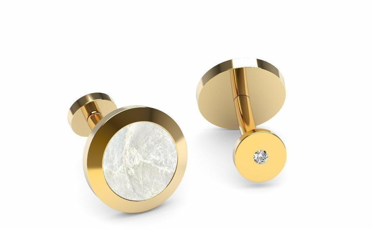 Mother of pearl and diamond cufflinks - an ideal 10 year wedding anniversary gift for him