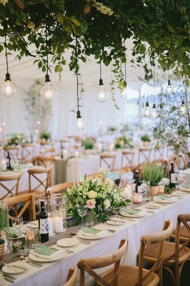 Hanging Greenery Installation in Industrial Reception Space