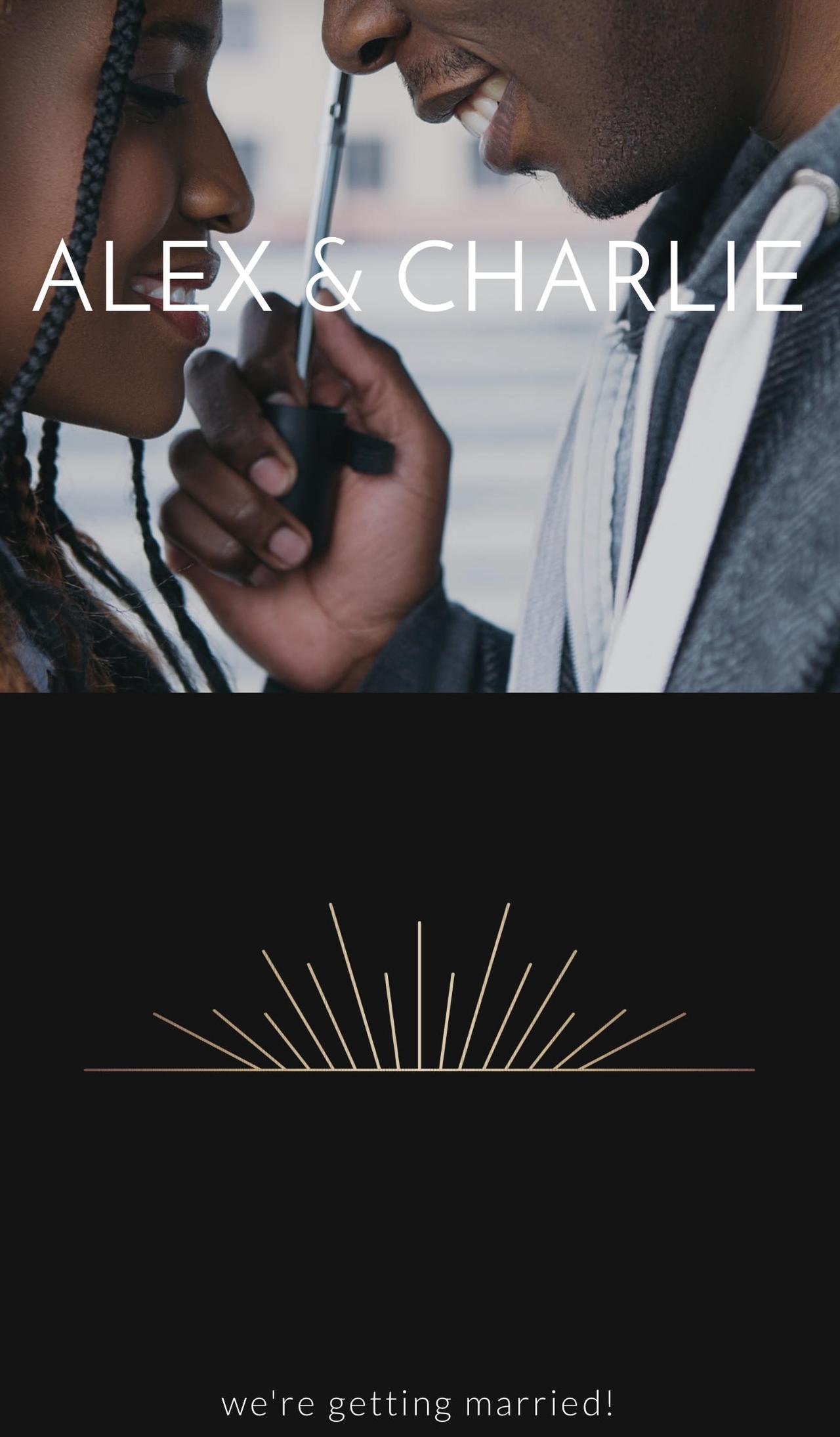 Dark Deco Hitched wedding website
