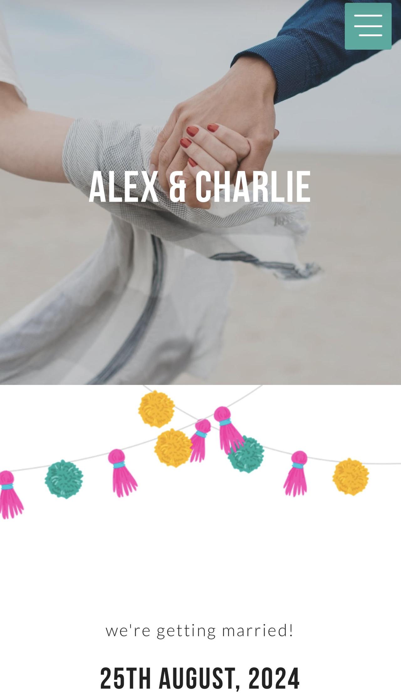 Tassels & Poms Hitched wedding website