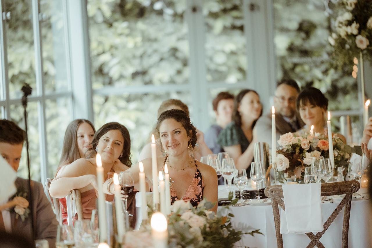 Guests watch from their tables as the speeches are made