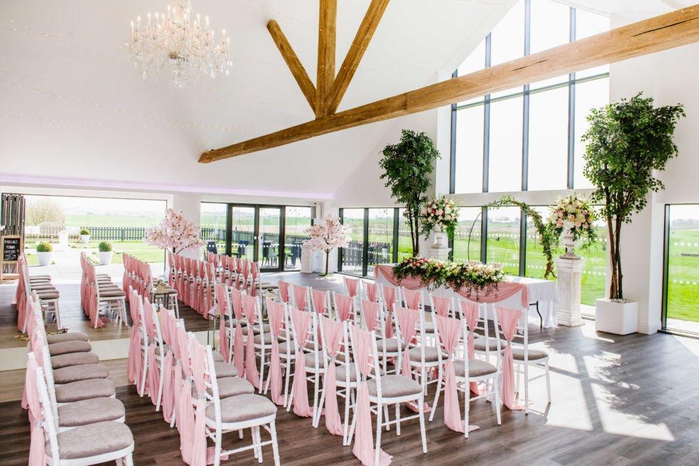 Ceremony at lancashire wedding venue the glass house at staining lodge