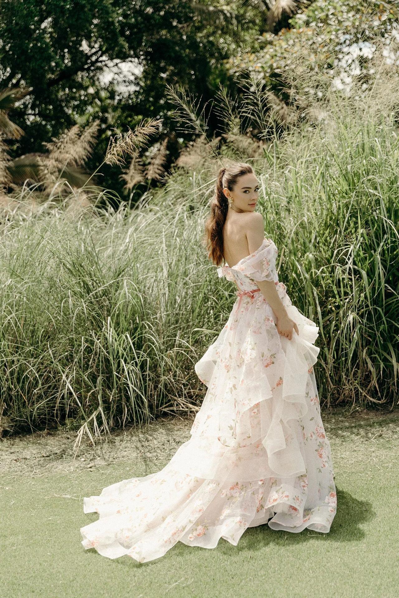 Blush Pink Lace Applique Backless Mermaid Wedding Dresses, AB1501 –  AlineBridal