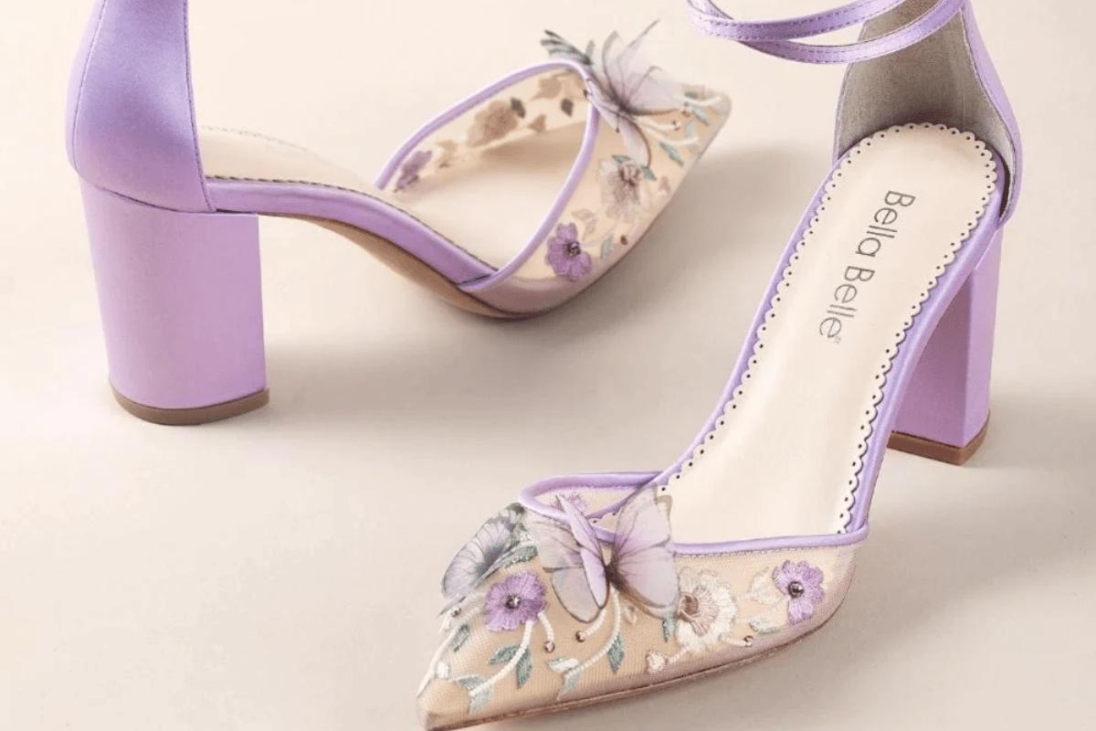 Wedding Shoes for Bride S.DEE Handmade Purple Lavender Lilac Lace Peep Toe  Pump Vintage Look Satin Butterfly Bridal Engagement Heels Wedge - Etsy  Canada