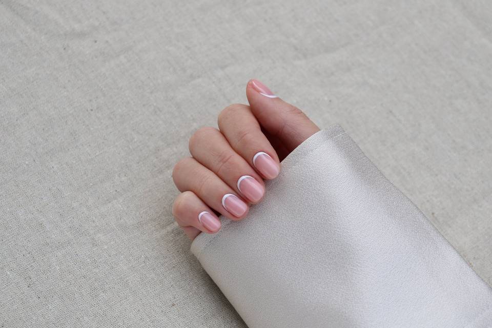 reverse french manicure cuticle wedding nails