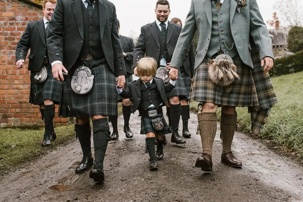 【サテンのラ】 The Scotland Kilt Company Wedding Formal Mens Black Prince ...