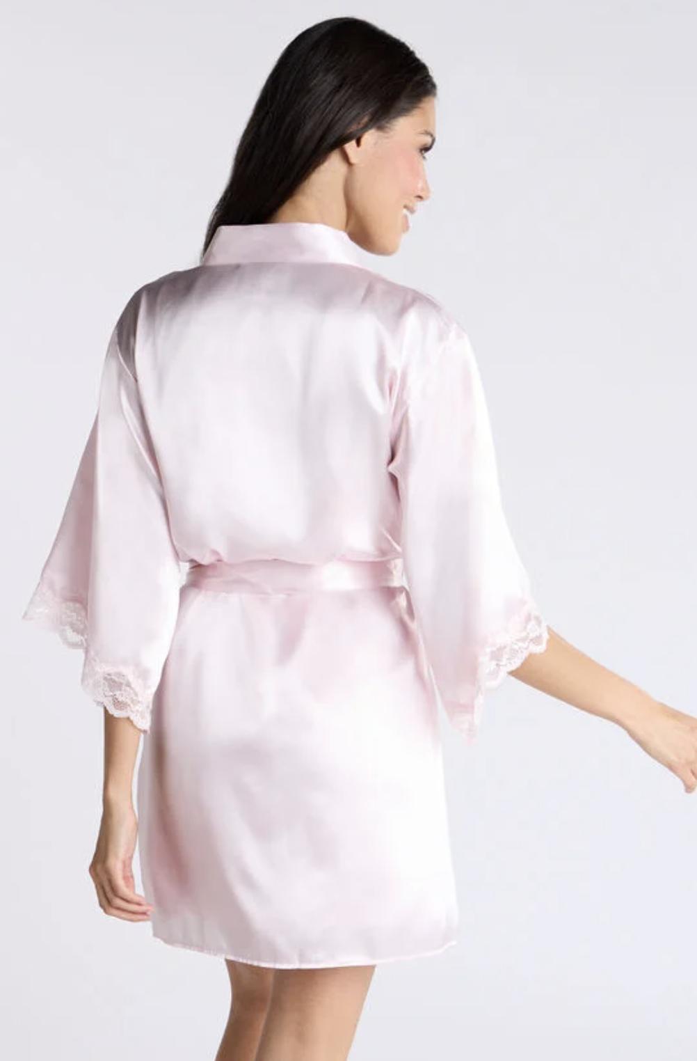 pale pink satin hen party robe