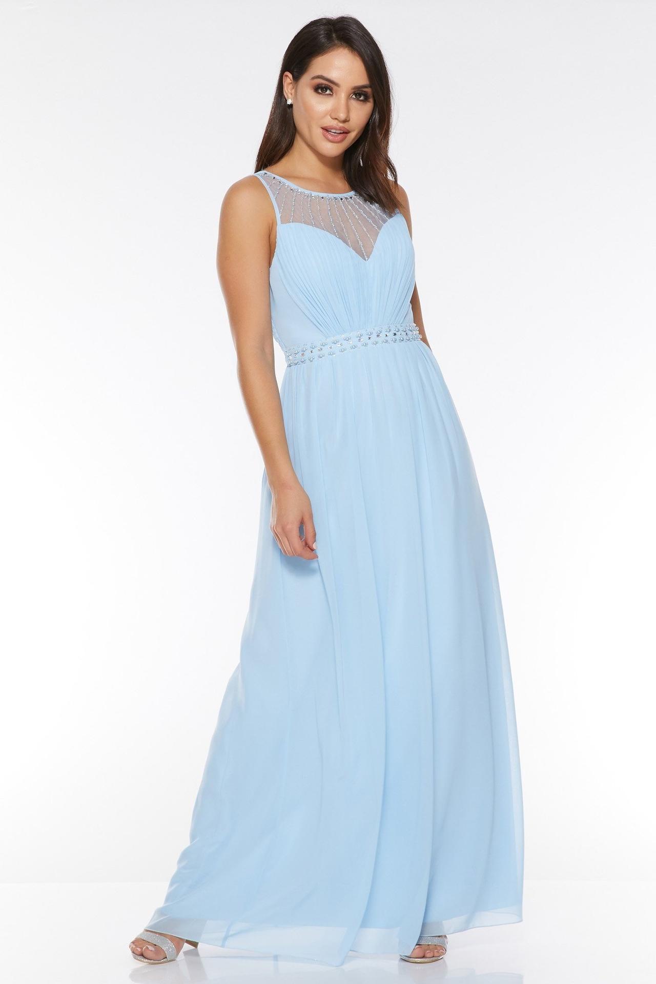 Quiz pale blue batwing dress best sale