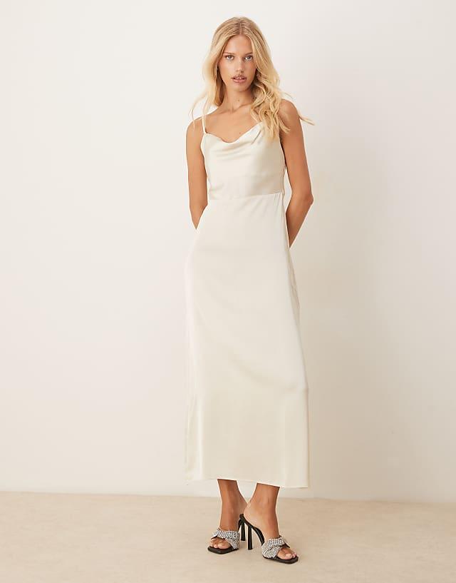Vila Satin Cowl Neck Cami Maxi Dress – ASOS