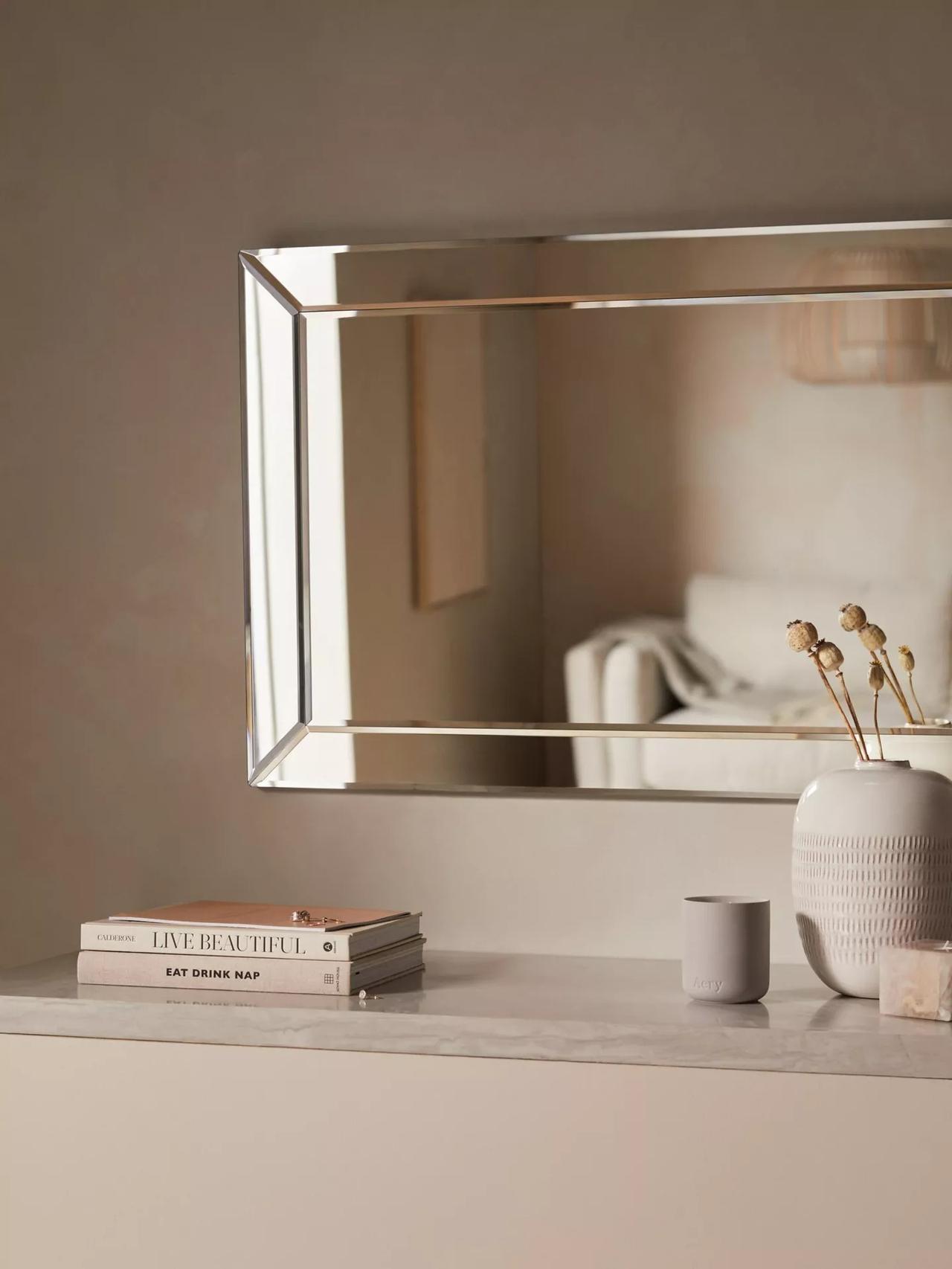 Simple Bevelled Glass Rectangular Wall Mirror