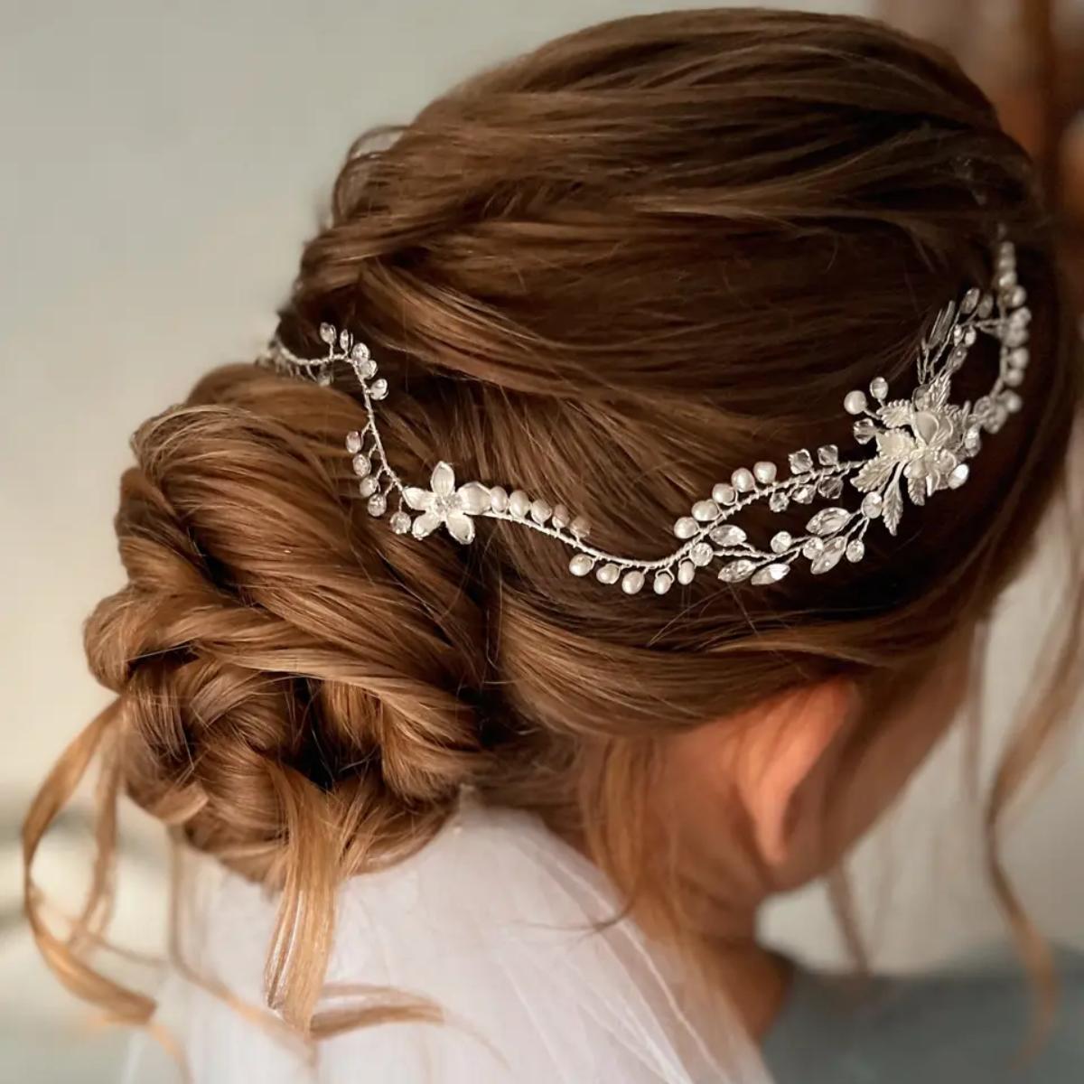 Bridal Headband - Etsy | Bridal hair and makeup, Bridal hair down, Bridal  hair