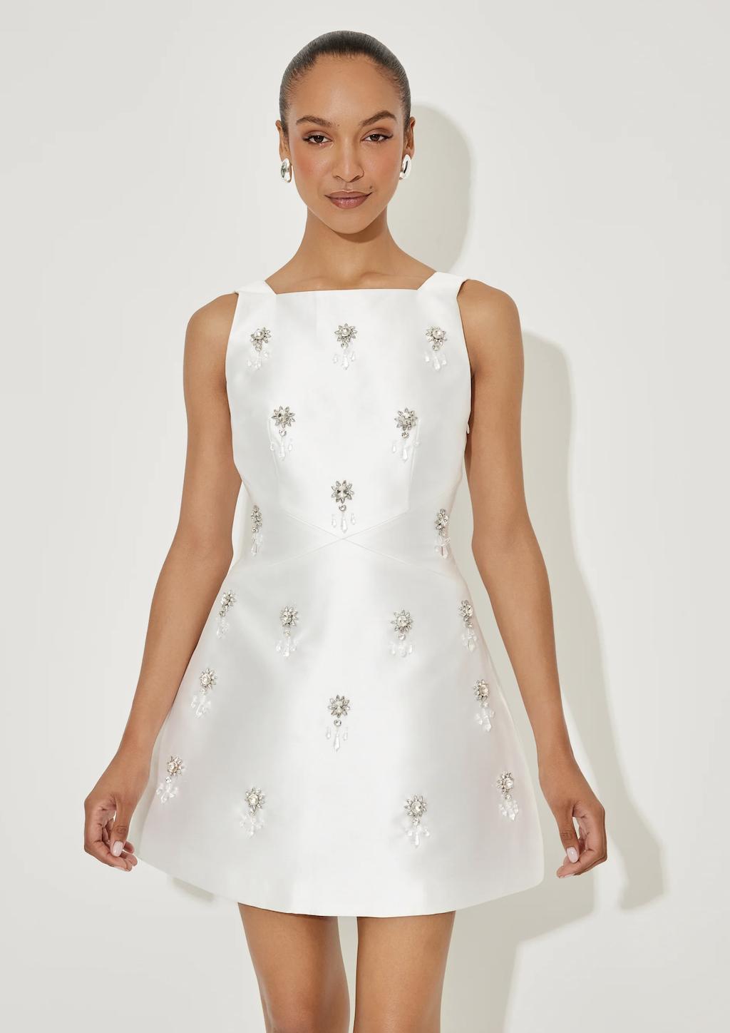Odd Muse embellished satin mini dress