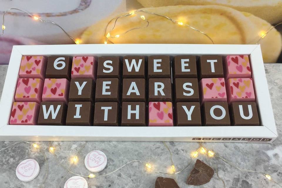 6 sweet years with you chocolate box