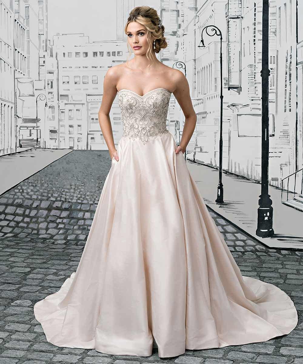 Off-the-shoulder Pearl Beaded Ball Gown Wedding Dress | Kleinfeld Bridal