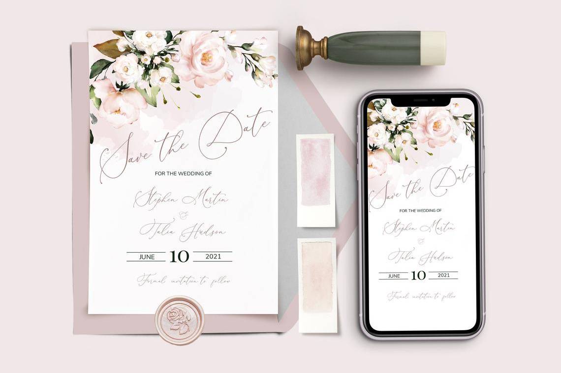 Printable Weddings PRINTABLE Save the Date Personalised Wedding Save the Date Modern PDF Digital Download Postcard Elegant