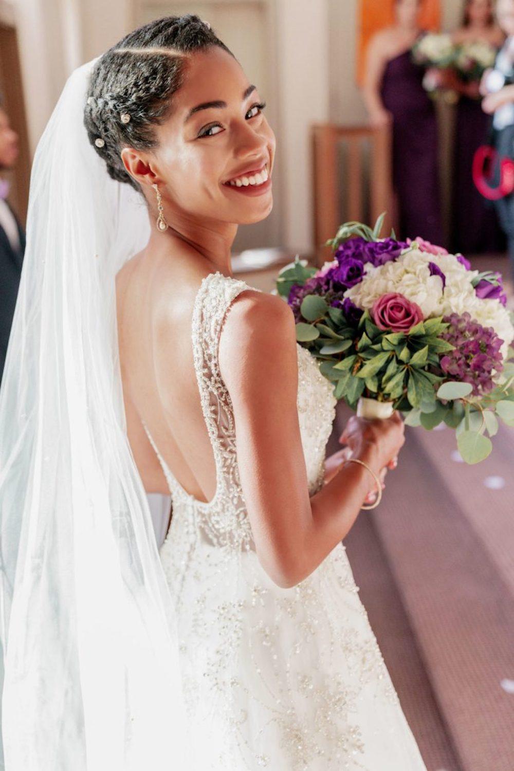 Wedding hairstyle for black bride sale