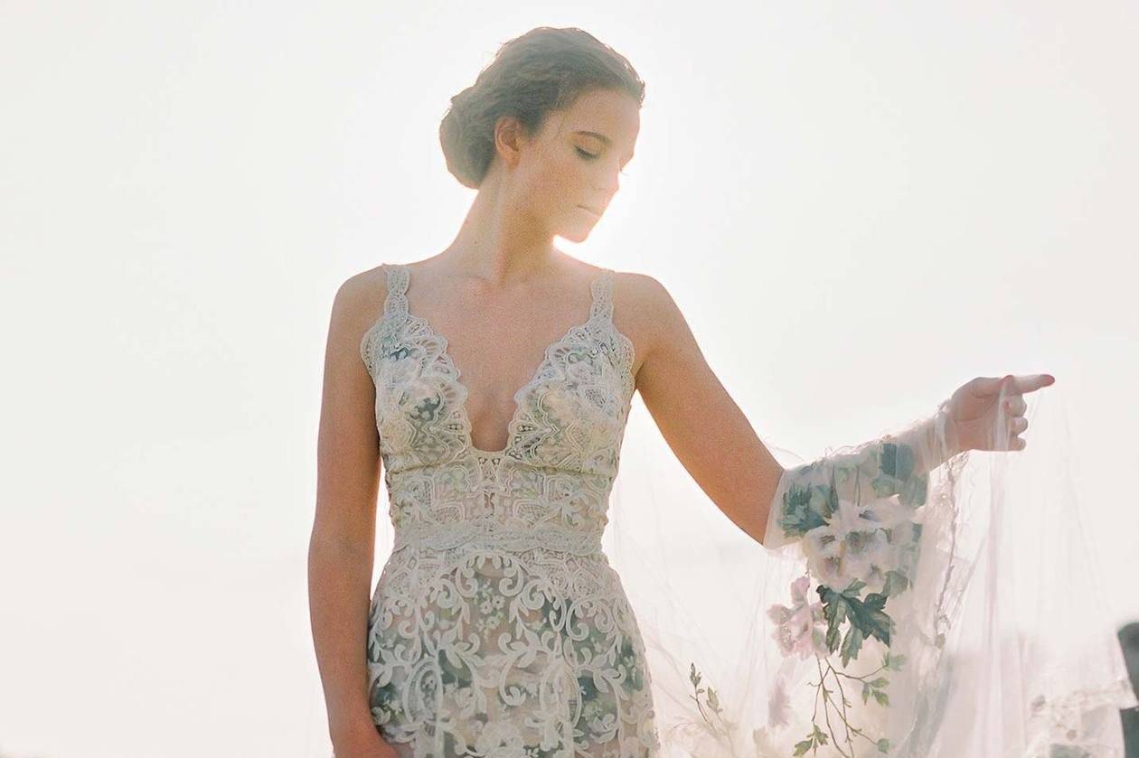 Colorful and Floral Wedding Dress Designs by Claire Pettibone