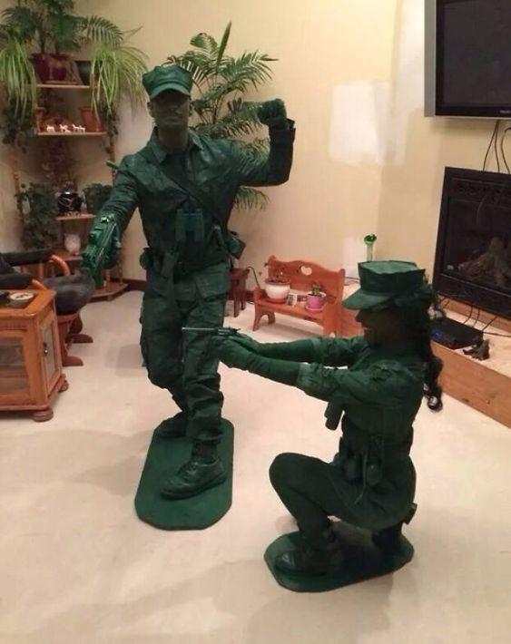 Plastic Toy Soldier Costume  Soldier costume, Toy soldier costume, Diy  halloween costumes