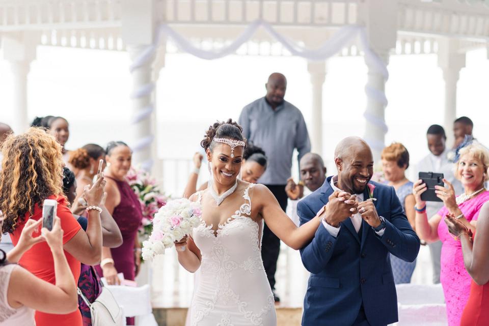 A Pink Themed Beachfront Jamaican Destination Wedding With A Sand