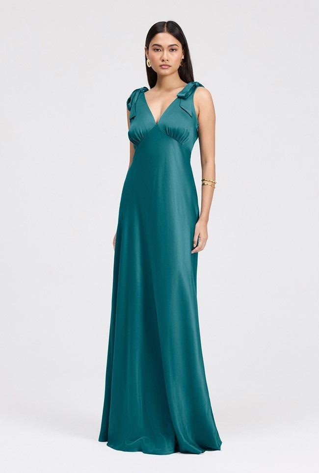 Nora Tie Shoulder Satin Maxi Dress – Ghost