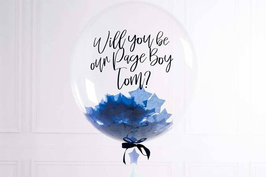 Page boy balloon proposal gift