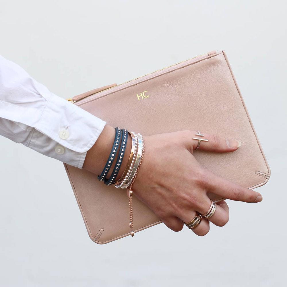 personalized bridal clutch