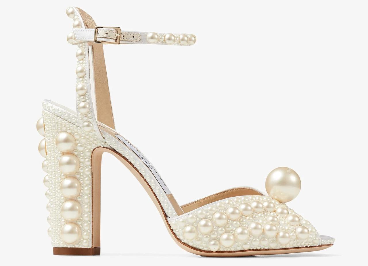 Fancy Pearl Bridal Shoes  Wedding shoes heels, Jimmy choo wedding shoes, Bride  heels