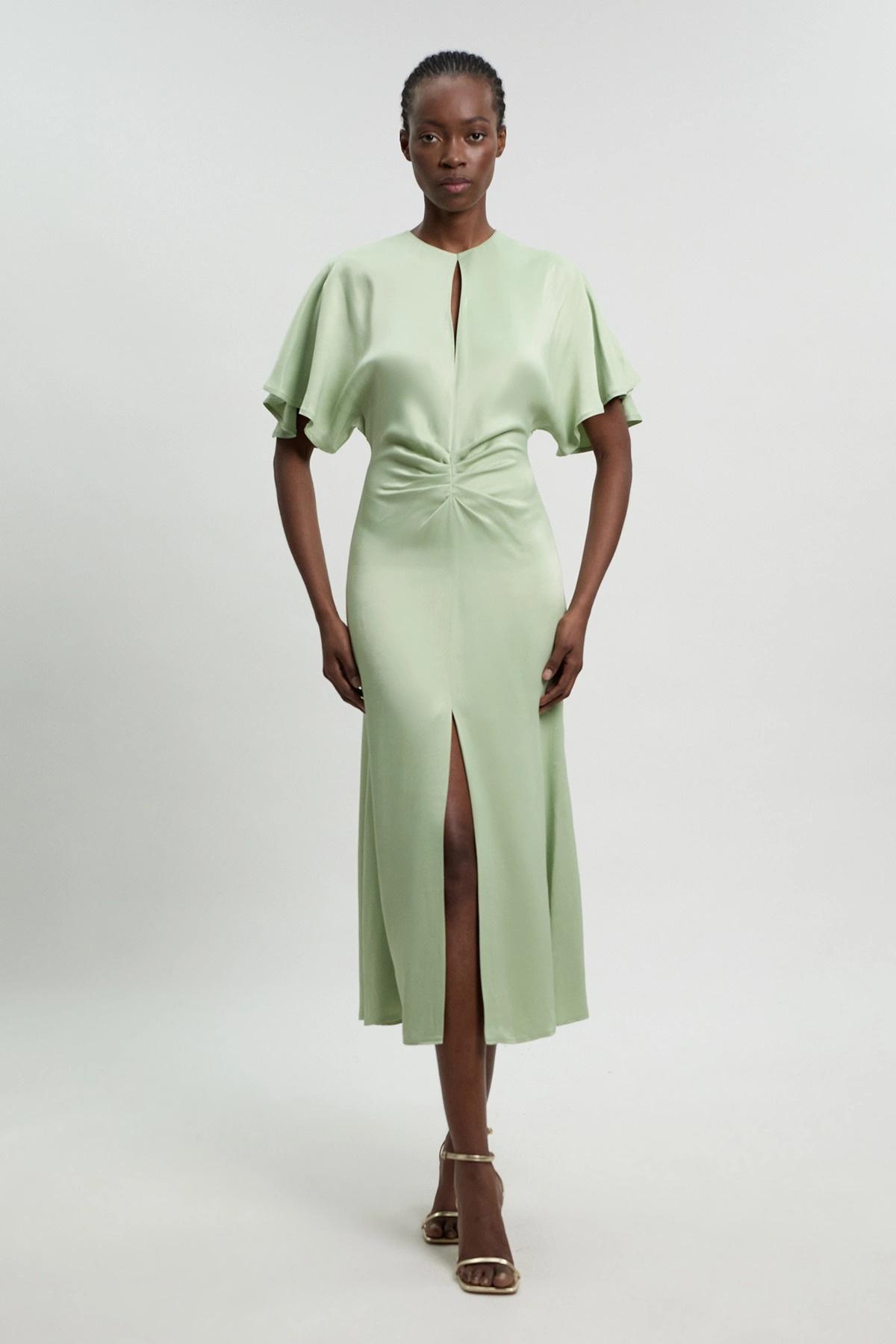 Viscose Satin Crepe Woven Maxi Dress – Karen Millen