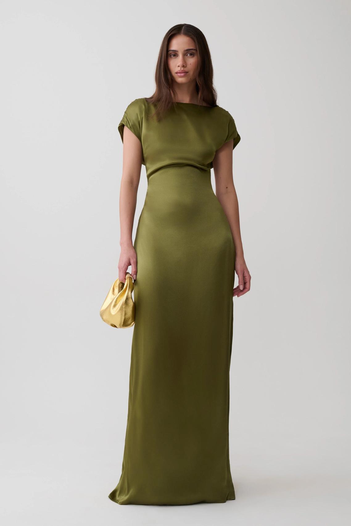 Valencia Open Back Satin Maxi Dress – Meshki