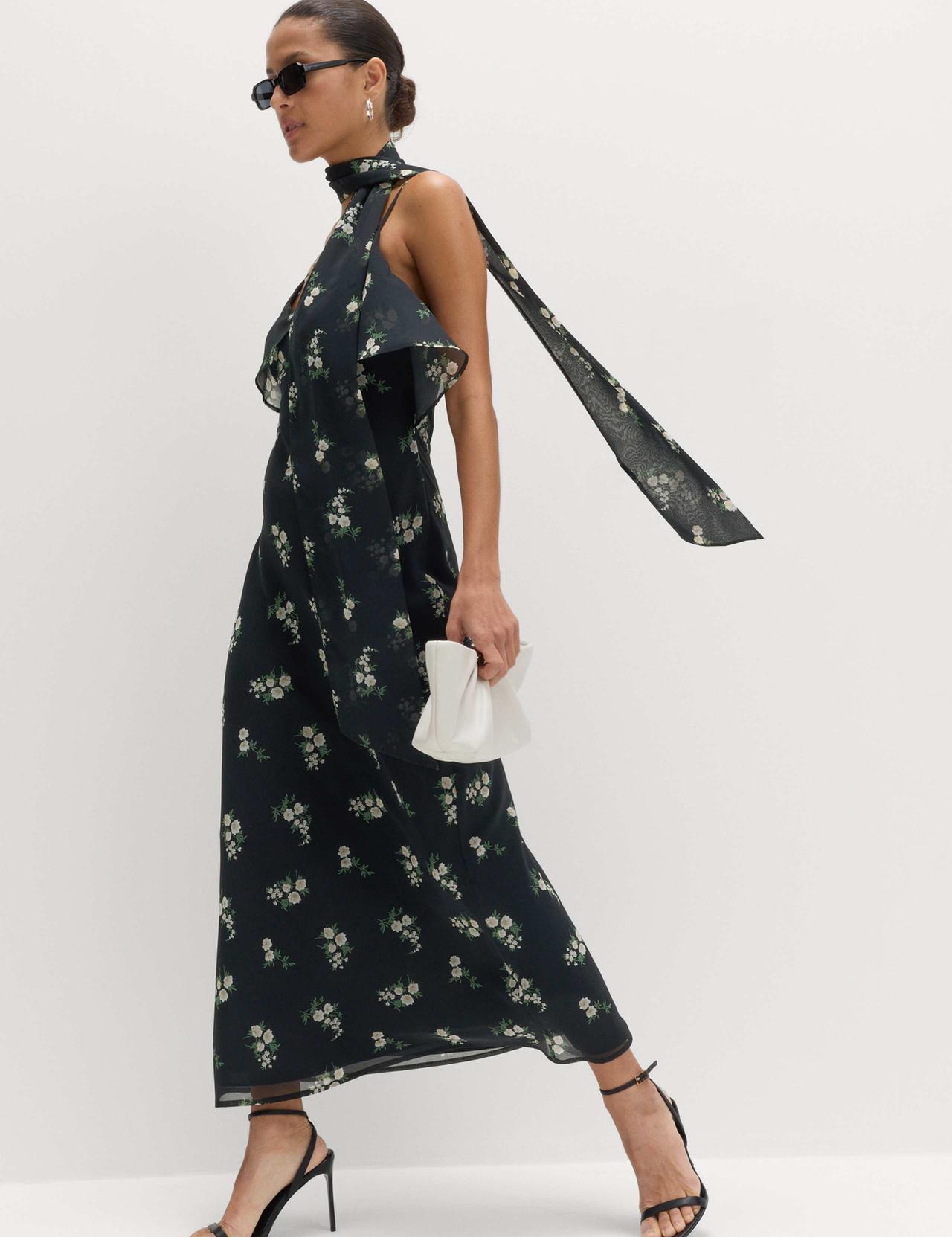 M&S Floral Scarf Detail Midaxi Cami Dress