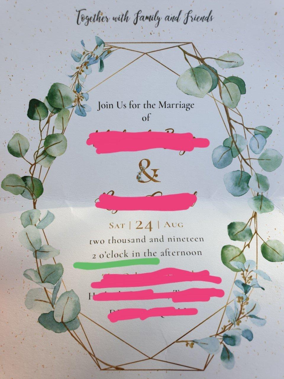 invitation blunder