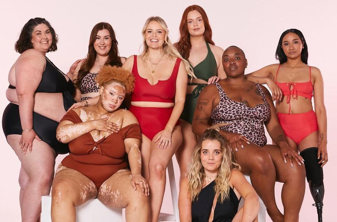 Body Positive Women Group And Different Body Together In Studio