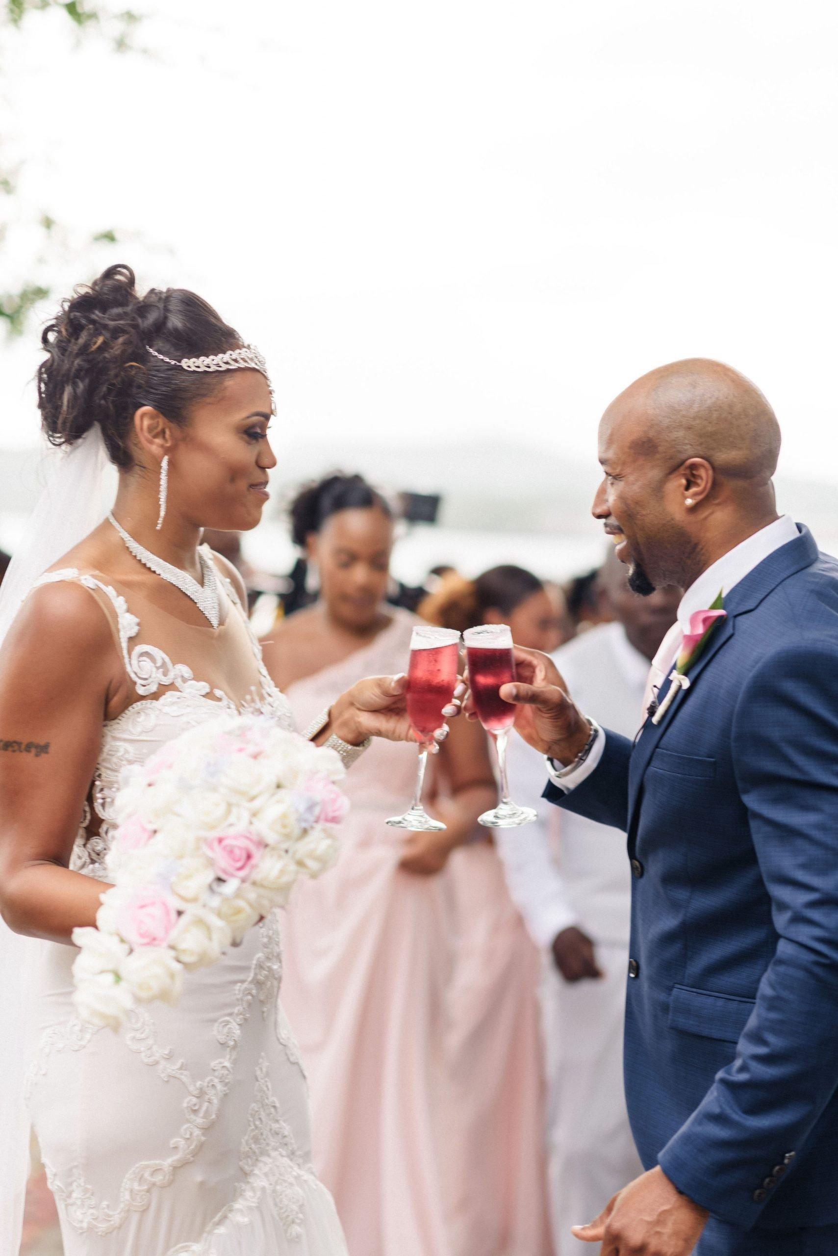 A Pink Themed Beachfront Jamaican Destination Wedding With A Sand