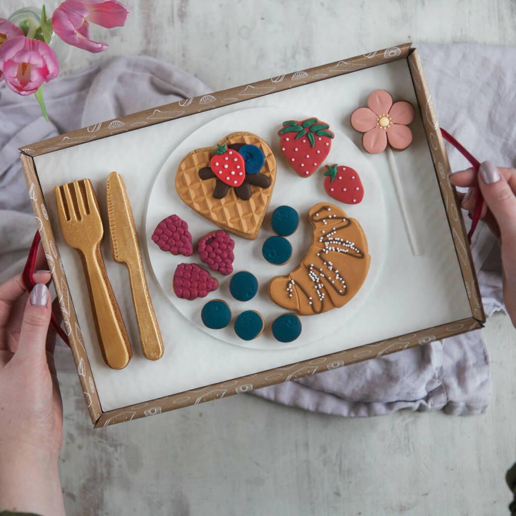 Breakfast in bed iced biscuits