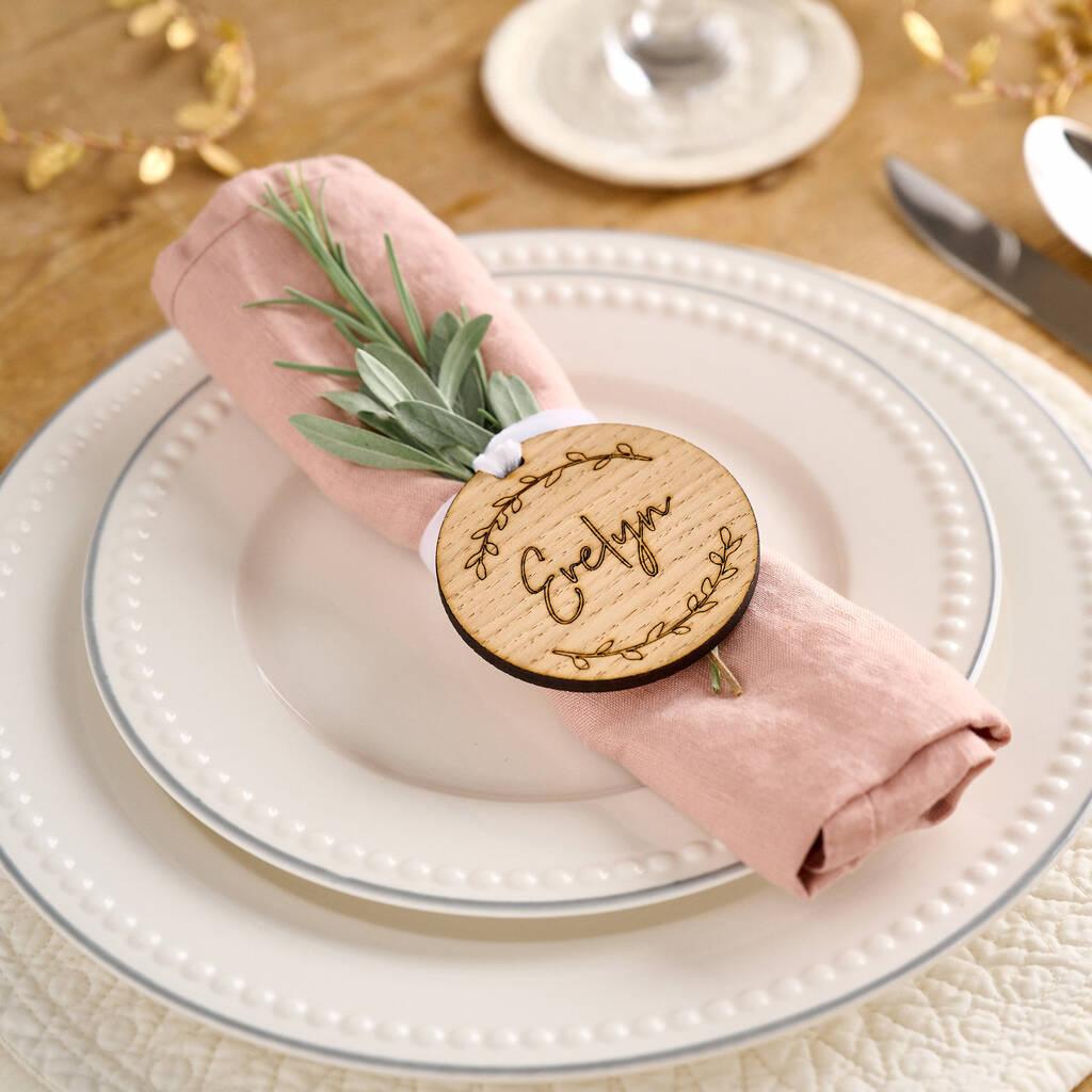Wedding Place Setting Decorations Table Name Plaques and Favours Wood 