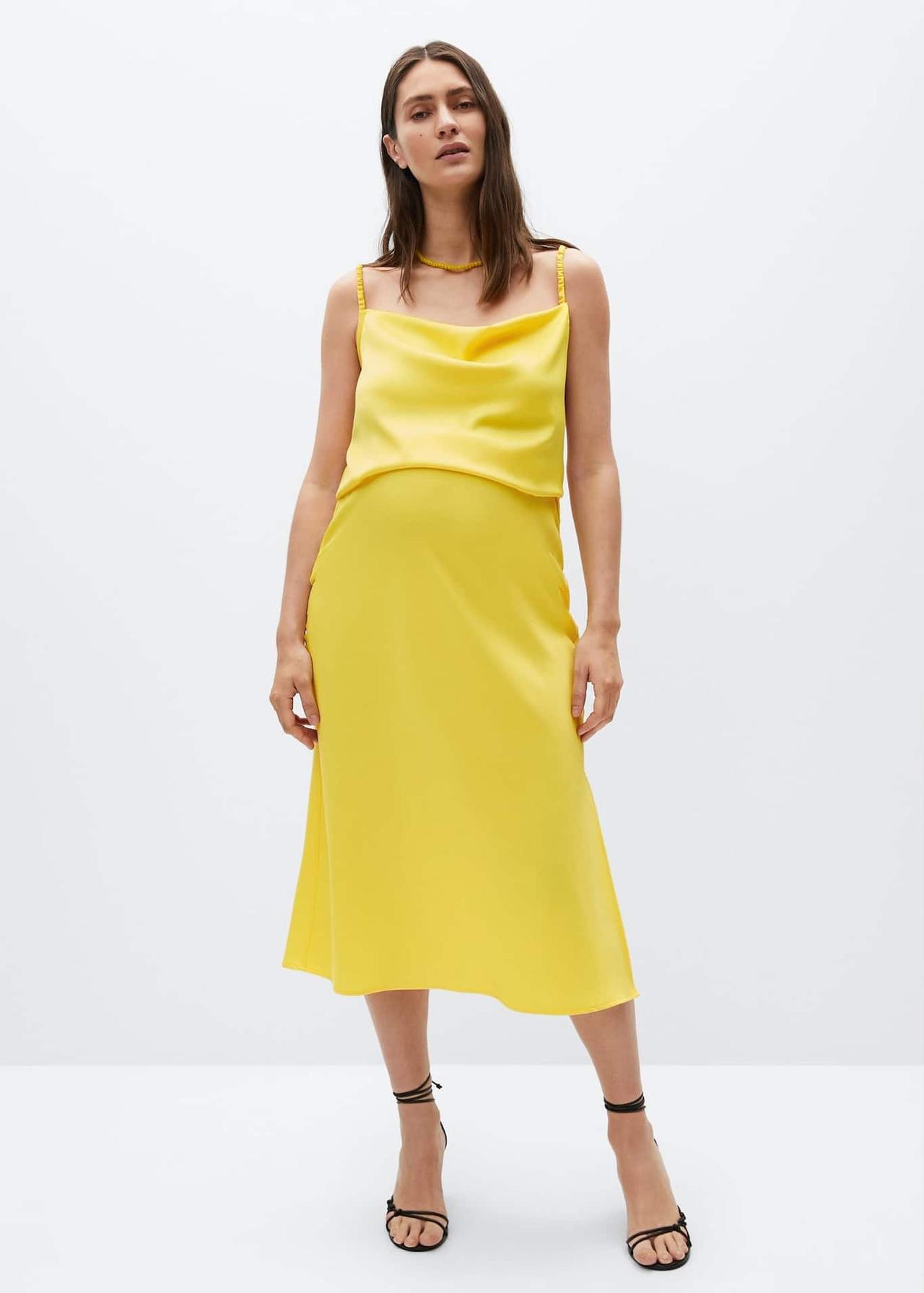 yellow maternity skirt perfect for a cheap wedding outfit