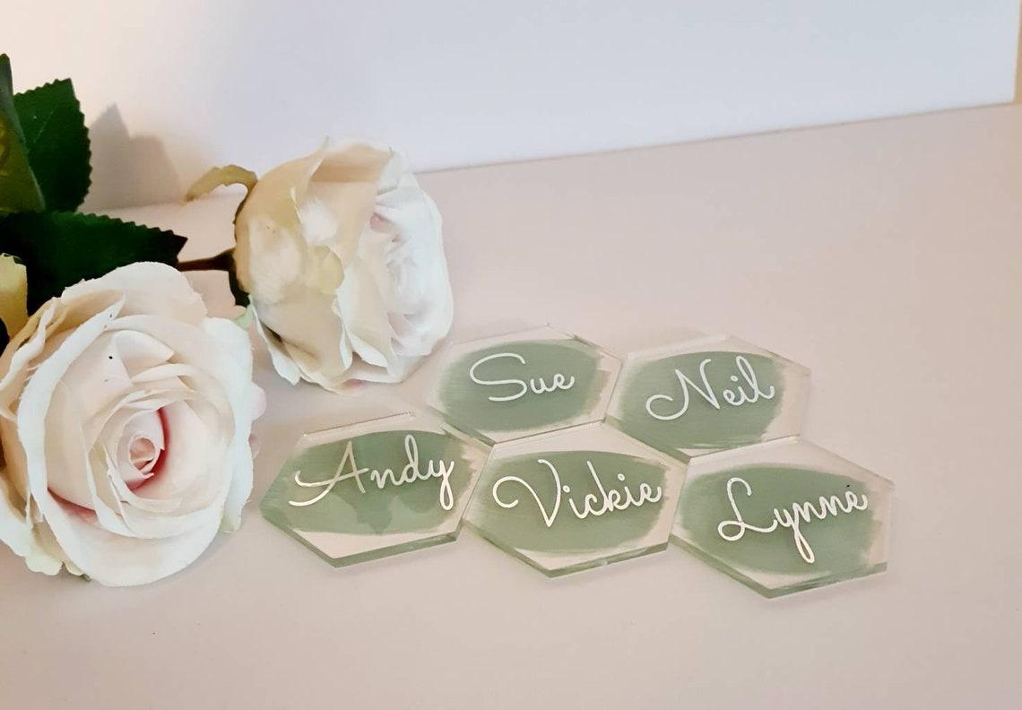 discount on orders of 10 Paper Flower wedding table place name holders Place setting holders  available in 7 colours or colours of choice