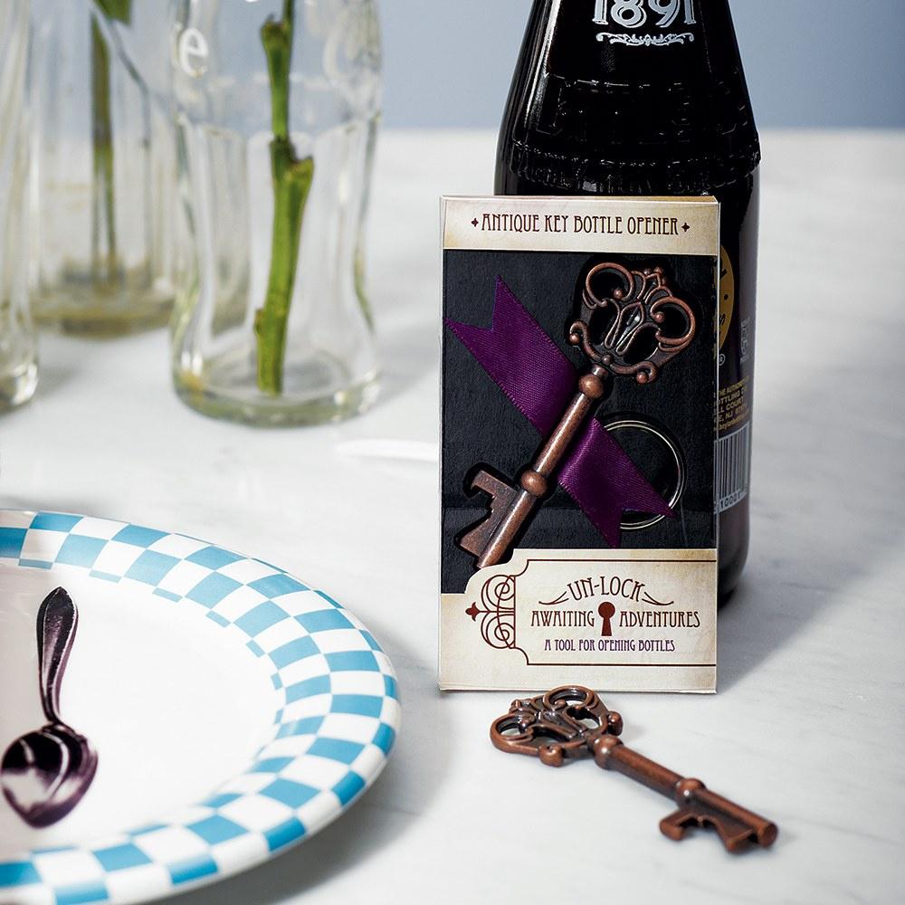 Antique key bottle opener wedding favour