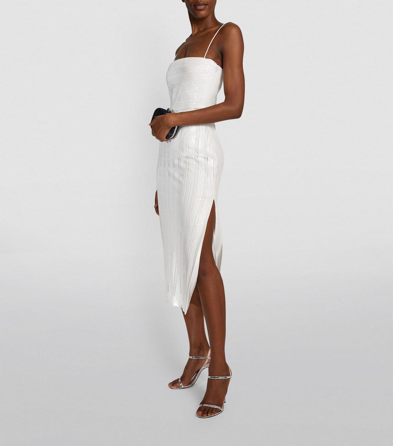 white spaghetti strap slip dress