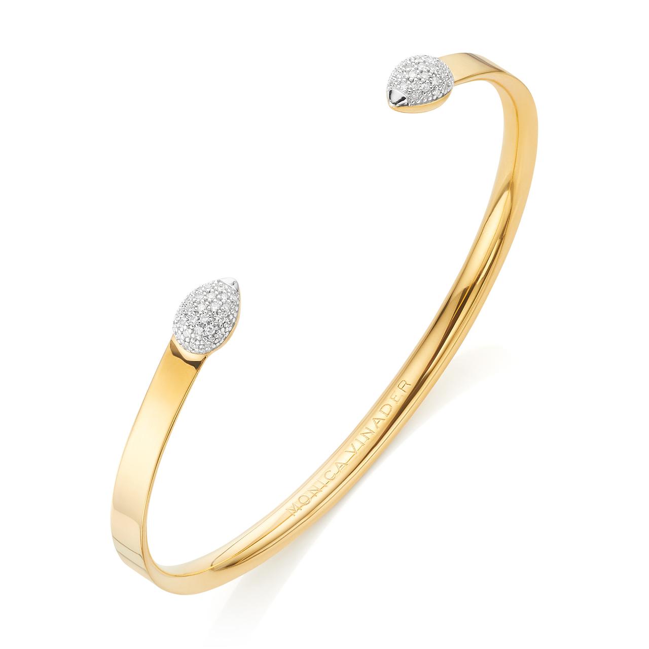 Contemporary anniversary gift of a diamond bangle