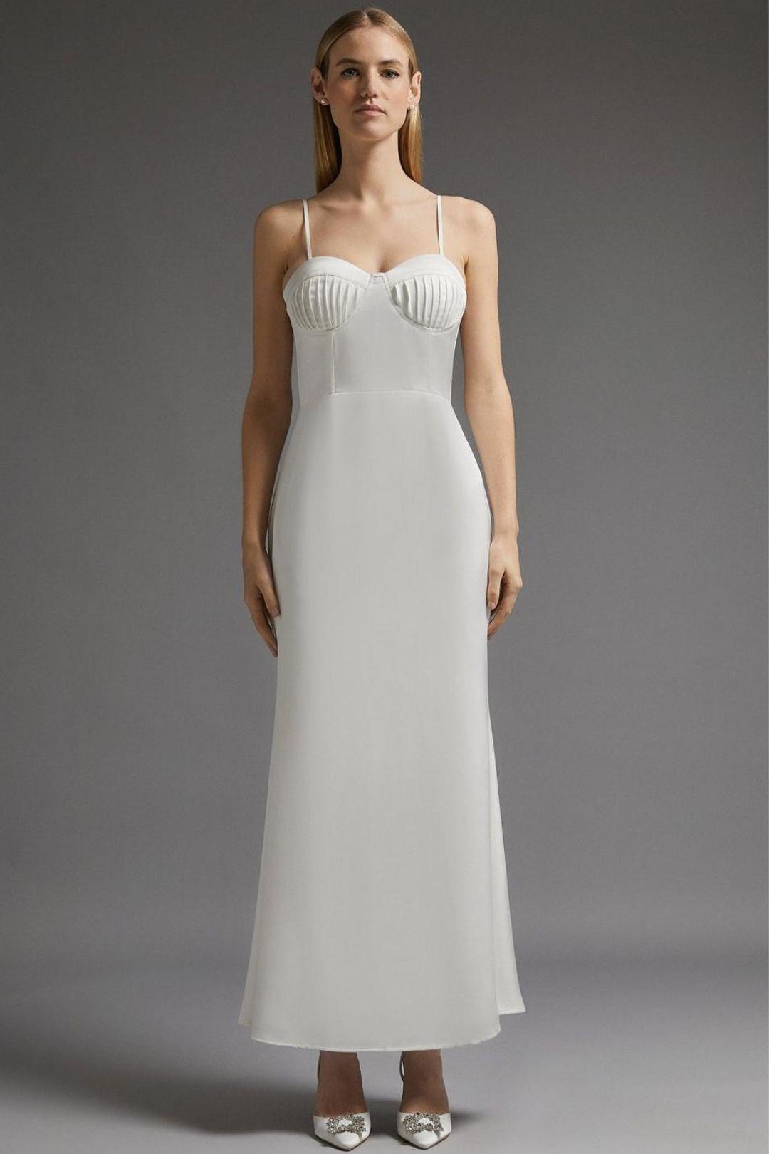 simple wedding dress with shell detail 