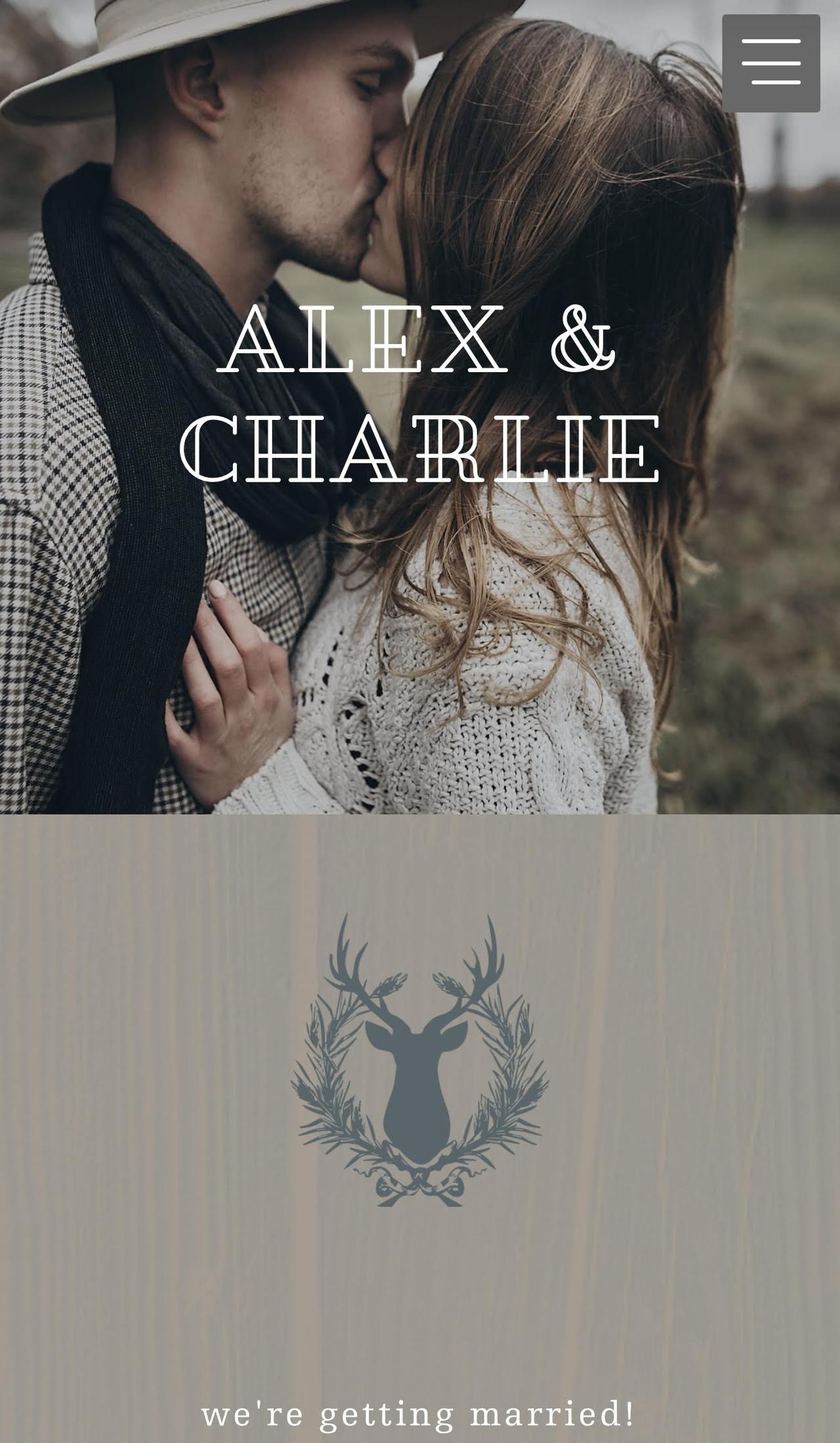 Woodland Deer Hitched wedding website