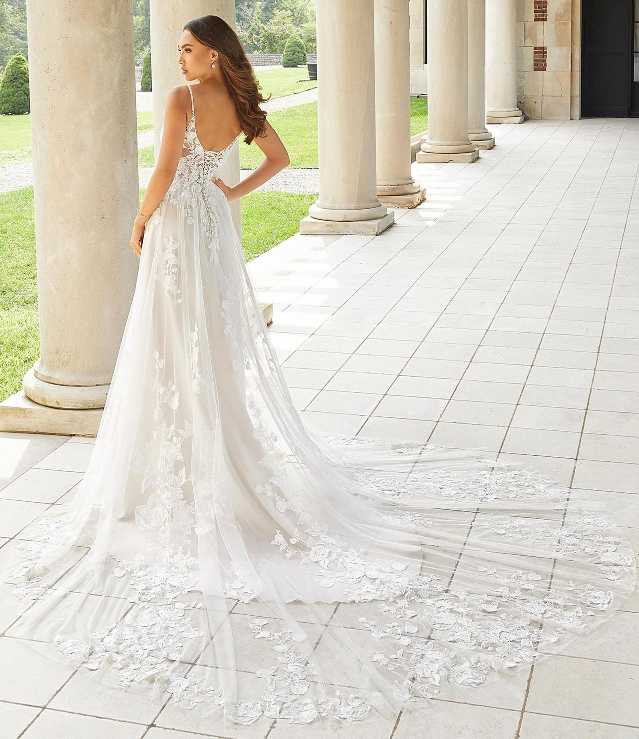 White Lace Spaghetti Strap Short Lace Wedding Dress With Corset