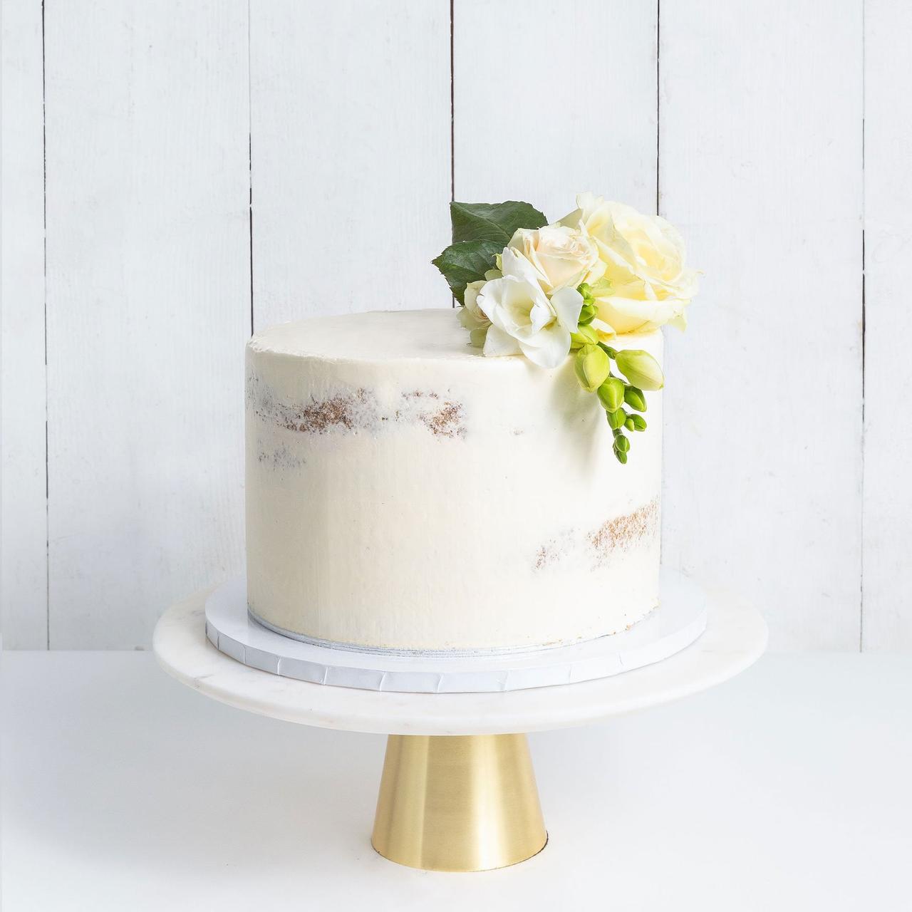 Barely Frosted Gold Leaf Canvas Cake (2-tier)