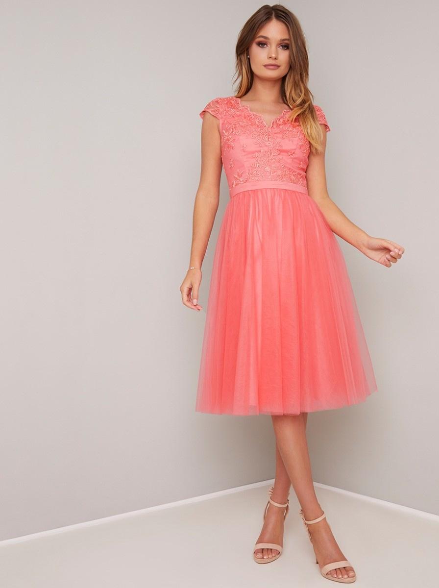 Pastel coral outlet dress