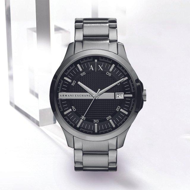 Grey chunky watch with black face